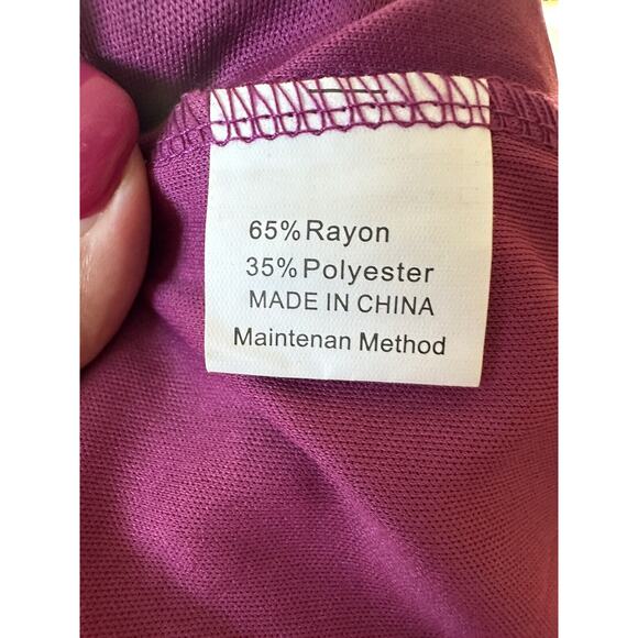 AOOKSMERY Women's Dress Magenta Lace Corset Back Zipper Strappy Size Large #947 - Picture 4 of 5